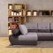 Talia Sectional Sofa in Grey Fabric by ESF w/Bed