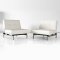 Splitback Sofa Bed in White w/Steel Legs by Innovation