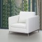 Dana Armchair in White Leather by Whiteline Imports