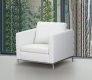 Dana Armchair in White Leather by Whiteline Imports