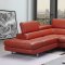 Venus Sectional Sofa in Dark Orange Leather by J&M