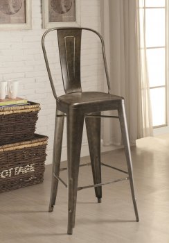 106016 Metal Barstool Set of 2 in Antique Style Brown by Coaster [CRBA-106016]