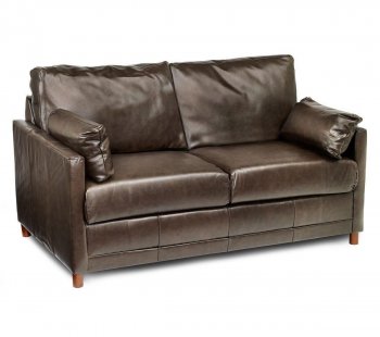 Softee Sofa Bed in Chocolate Leather Match w/ Full Sleeper [MSSB-Softee Chocolate]