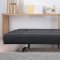 Black Leatherette Modern Convertible Sofa Bed w/Chrome Legs