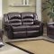 Calvin Reclining Sofa in Brown Bonded Leather w/Optional Items