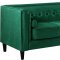 Taylor Sectional Sofa 643 in Green Velvet Fabric by Meridian