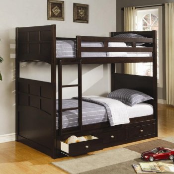 Jasper 460136 Bunk Bed in Cappuccino by Coaster [CRKB-460136 Jasper]