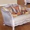 "Rita Antique White" Traditional Sofa in Fabric w/Optional Items