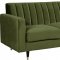 Lola Sofa 619 in Olive Velvet Fabric by Meridian w/Options