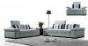 Light Grey Fabric Modern 3Pc Sofa Set w/Striped Pillows