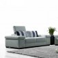 Light Grey Fabric Modern 3Pc Sofa Set w/Striped Pillows