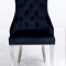 Leo Silver Dining Chair Set of 2 in Black Fabric