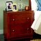 Cherry Finish Modern Bedroom w/Decorative Metal Hardware