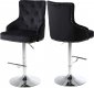 Claude Stool 709 Set of 2 in Black Velvet Fabric by Meridian