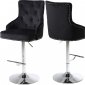 Claude Stool 709 Set of 2 in Black Velvet Fabric by Meridian