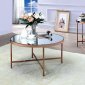 Nugent Coffee Table & 2 End Tables Set CM4013 in Copper & Mirror