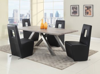 Chasity 5pc Dining Set in Dark Oak by Chintaly w/Options [CYDS-Chasity]