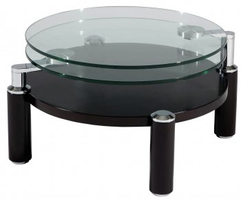 8174 Clear Glass Top Motion Cocktail Table by Chintaly [CYCT-8174]