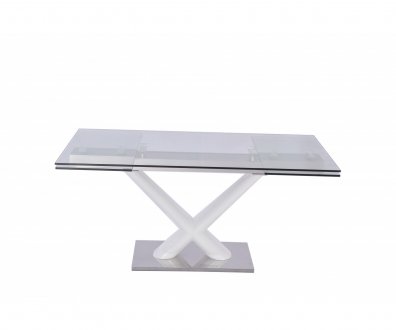 Celeste Expendable Dining Table w/Glass Top by Whiteline Imports