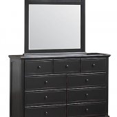 Antique Distressed Ebony Finish Contemporary Nine-Drawer Bureau