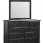 Antique Distressed Ebony Finish Contemporary Nine-Drawer Bureau