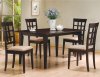 Cappuccino Finish 5Pc Modern Dinette Set w/Microfiber Seats