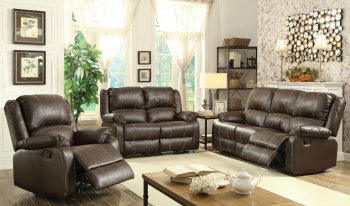 Zuriel Motion Sofa 52280 in Brown PU by Acme w/Options [AMS-52280-Zuriel]