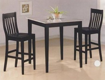 Black Finish Contemporary Bar Table with Granite Top [CRBF-108-5868]