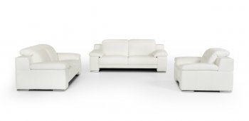 Evergreen Sofa Set 3Pc in White Full Leather by VIG [VGS-Evergreen White]