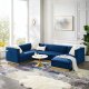 Sanguine Sectional Sofa in Navy Velvet by Modway