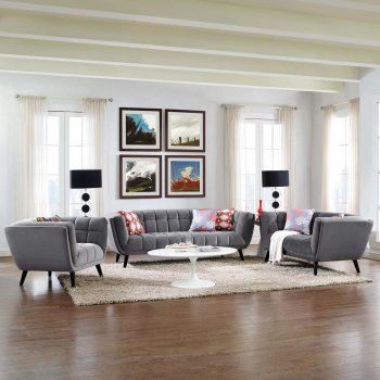 Bestow Sofa in Gray Velvet Fabric by Modway w/Options [MWS-2731 Bestow Gray]