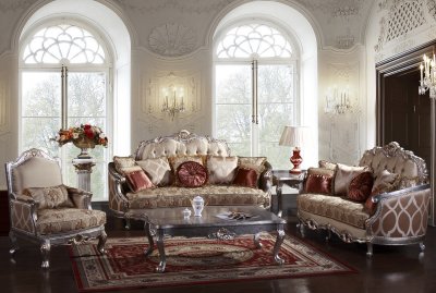 Jewel Traditional Sofa in Fabric w/Optional Items