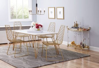 Anastasia 5Pc Dinette Set 190331 in White Marble by Coaster [CRDS-190331-Anastasia]