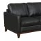 Clancy Sofa & Loveseat Set in Black Leather