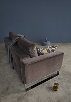 Cassius Vintage Sofa Bed in Dark Gray Velvet by Innovation [INSB-Cassius-Vintage-866-Chrome]