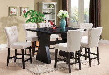 Effie Counter Height Table 5Pc Set by Acme w/Beige Chairs [AMDS-71520-71527 Effie]