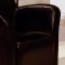 Dark Brown Bycast Leather Stylish Set of 2 Club Chairs