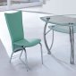 Triangle Shape Glass Top Dinette Table w/Lower Shelf