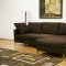 Brown Twill Fabric Modern Sectional Sofa w/Removable Cushions