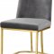 Heidi Dining Chair 776 Set of 2 Grey Velvet Fabric by Meridian