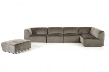 Hawthorn Sectional Sofa w/ Ottoman 2388 in Grey Fabric by VIG [VGSS-2388-RAF-C-649 Hawthorn]