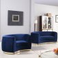 Julian Sofa 620 in Navy Velvet Fabric by Meridian w/Options