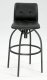 Black Set of 2 Swivel Barstools w/Leatherette Seat & Back