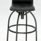 Black Set of 2 Swivel Barstools w/Leatherette Seat & Back