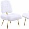 Magnolia 577 Accent Chair Set of 2 in White Faux Fur by Meridian