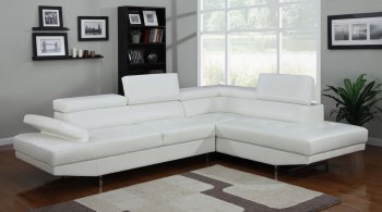 4003 Sectional Sofa in White Bonded Leather by Elegant Home [EGSS-4003]