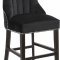 Oxford Counter Stool 722 Set of 2 Black Velvet Fabric - Meridian