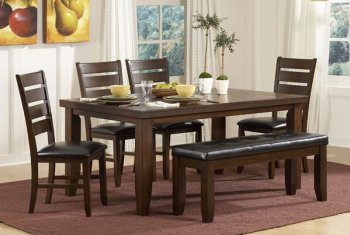 Ameillia 586 Dining Table by Homelegance in Dark Oak w/Options [HEDS-586 Ameillia]