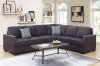 F6597 Reversible Sectional Sofa in Ebony Microfiber by Poundex