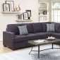 F6597 Reversible Sectional Sofa in Ebony Microfiber by Poundex